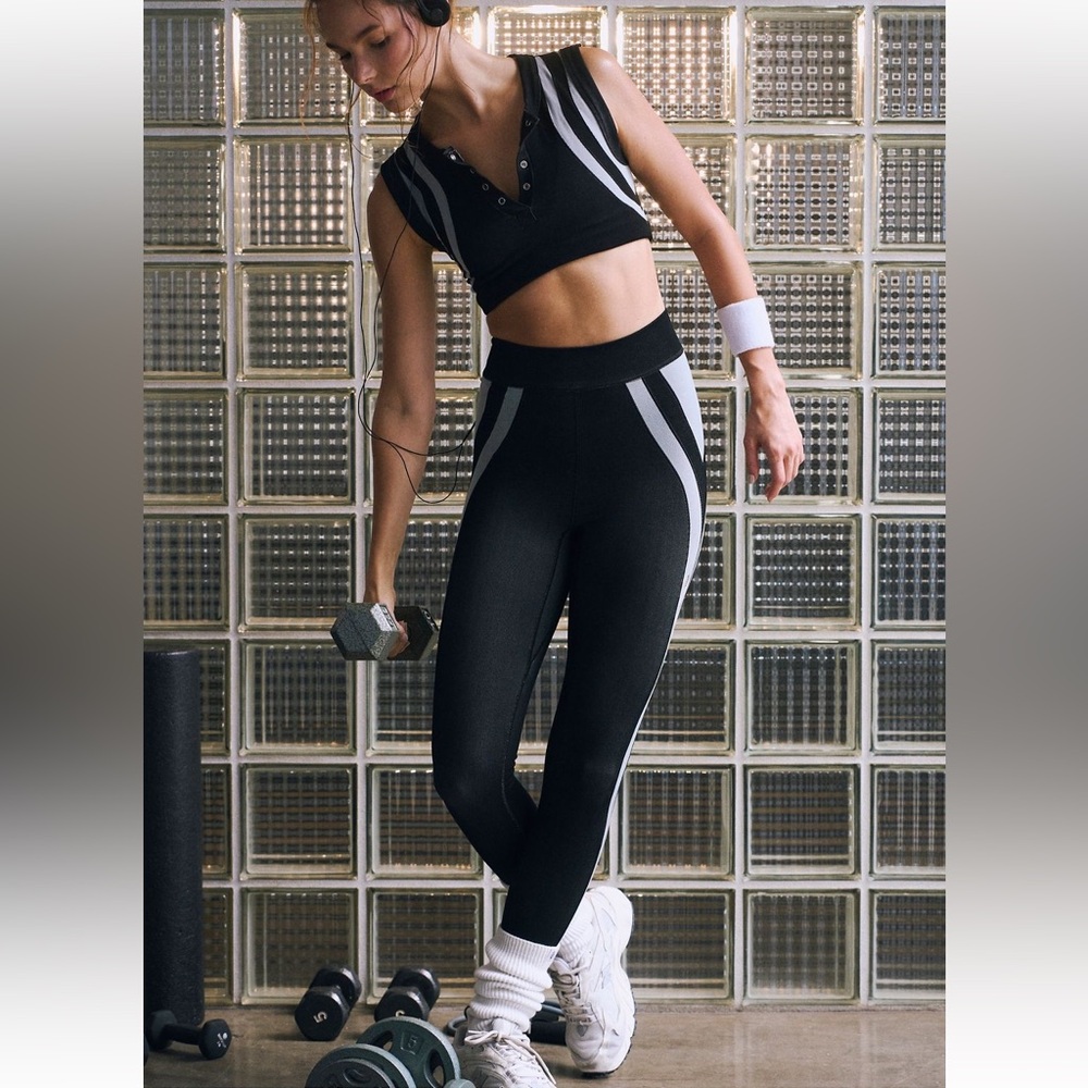Free People Movement Free Kick Leggings Workout Gym High Rise Color Block
